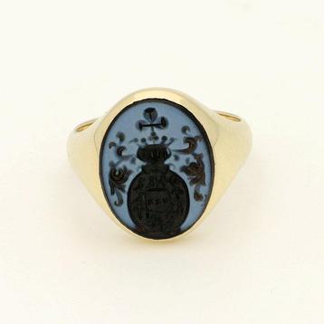 Ring - 14 karaat Geel goud - intaglio/lagensteen beschikbaar voor biedingen