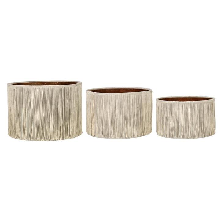 lampenkap set 3st. cilinder franjes grijs (25 30 35cm)*, Huis en Inrichting, Woonaccessoires | Overige, Verzenden