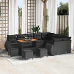 vidaXL 13-delige tuinsofa set met kussens in zwart poly, Verzenden, Nieuw