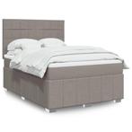 vidaXL Boxspring met matras stof taupe 140x200 cm, Verzenden, 140 cm, 200 cm, Stof