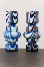 Vaas (2) - Glas - handgemaakt studioglas, Antiek en Kunst