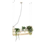 Industriële hanglamp goud met marmer en rek 4-lichts - Cage, Nieuw, Overige materialen, Industrieel, 75 cm of meer