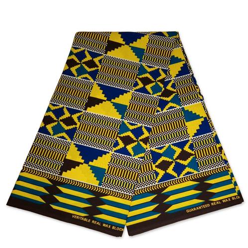 Afrikaanse Kente stof / kente print stof KT-3125 - 100% kato, Hobby en Vrije tijd, Stoffen en Lappen, Nieuw, Ophalen of Verzenden