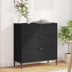 vidaXL Dressoir met lade Zwart 79.5 x 33 x 82 cm Bewerkt, Huis en Inrichting, Verzenden, Nieuw, Overige houtsoorten, Minder dan 50 cm