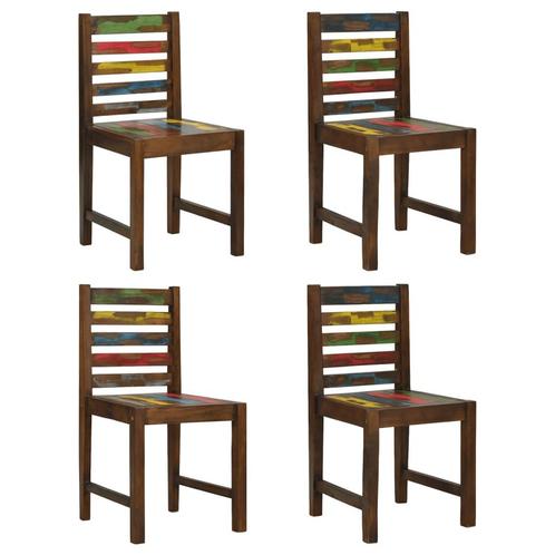 vidaXL Eetkamerstoelen 4 st massief gerecycled hout, Huis en Inrichting, Stoelen, Nieuw, Verzenden