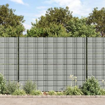 vidaXL Tuinschermen 10 st 252,5x19 m PVC steengrijs beschikbaar voor biedingen