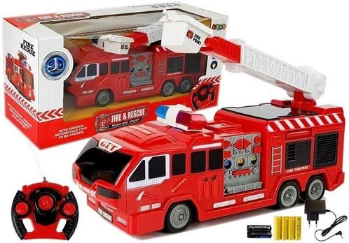 RC-brandweerauto – 28 x 8,5 x 10,5 cm - met lader en afst., Kinderen en Baby's, Speelgoed | Buiten | Accuvoertuigen, Nieuw, Ophalen of Verzenden