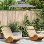 vidaXL Tuinparasol Donkergrijs Ø 270 x 260 cm Bamboe, Verzenden, Nieuw, 1 tot 2 meter