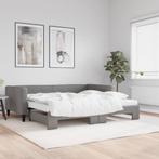 vidaXL Slaapbank onderschuifbed matrassen 100x200 cm stof, Huis en Inrichting, 100 cm, Eenpersoons, Verzenden, Nieuw