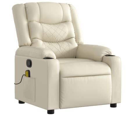Relaxstoel met Massage | OP = OP - Creme Kleur - 47% korting, Huis en Inrichting, Stoelen, Overige kleuren, Nieuw, Ophalen of Verzenden