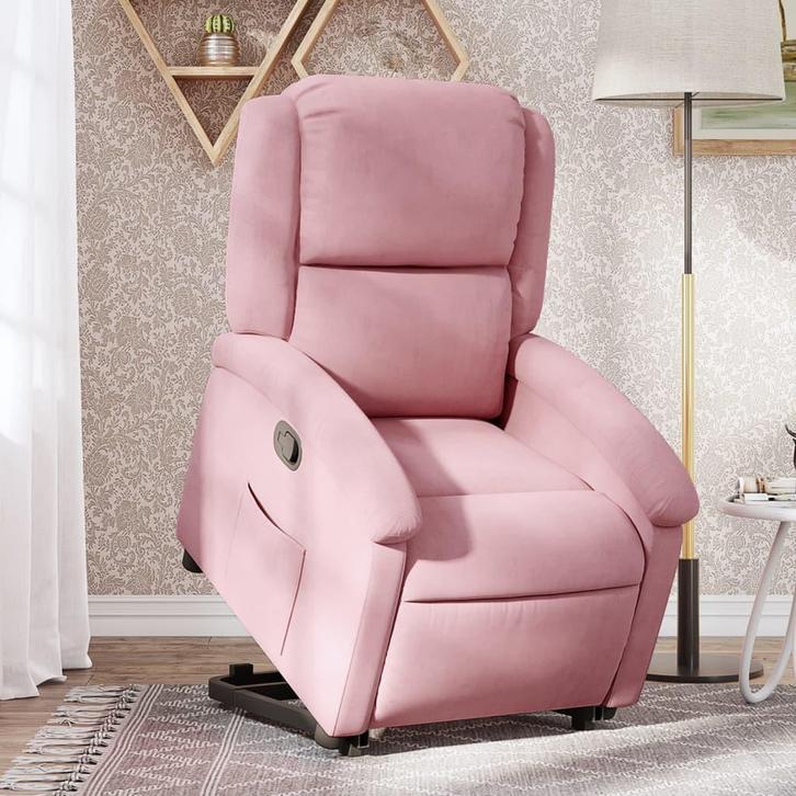 vidaXL Sta-op-stoel verstelbaar fluweel roze, Huis en Inrichting, Fauteuils, Nieuw, Verzenden