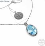 Zilveren Swarovski aqua blauw kristal collier