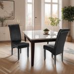 Eetkamerstoel, ergonomisch, massief hardhout - zwart, Set va, Huis en Inrichting, Stoelen, Verzenden, Nieuw