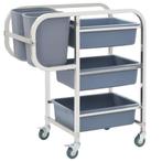 vidaXL Keukenwagen met kunststof containers 82x43,5x93 cm, Verzenden, Nieuw