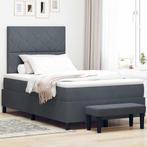 vidaXL Boxspring Bed met Matras & Bench Donker Grijs 120x190, Verzenden, Nieuw, 190 cm of minder, Twijfelaar