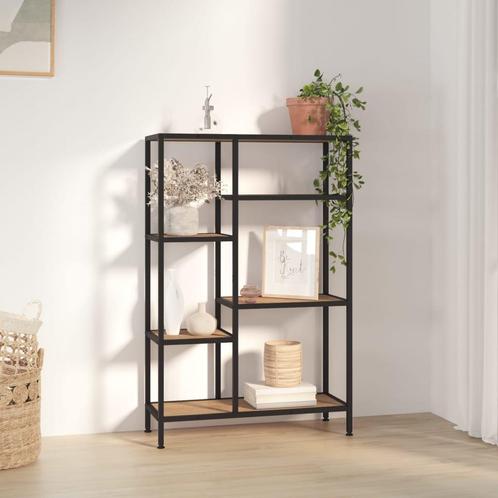 vidaXL Boekenkast 80x30x120 cm staal en bewerkt hout, Huis en Inrichting, Kasten | Boekenkasten, 25 tot 50 cm, Nieuw, Overige houtsoorten