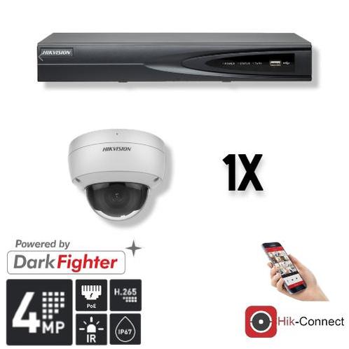 Hikvision Set 1x Dome 4MP + Recorder & Bekabeling, Audio, Tv en Foto, Videobewaking, Ophalen of Verzenden