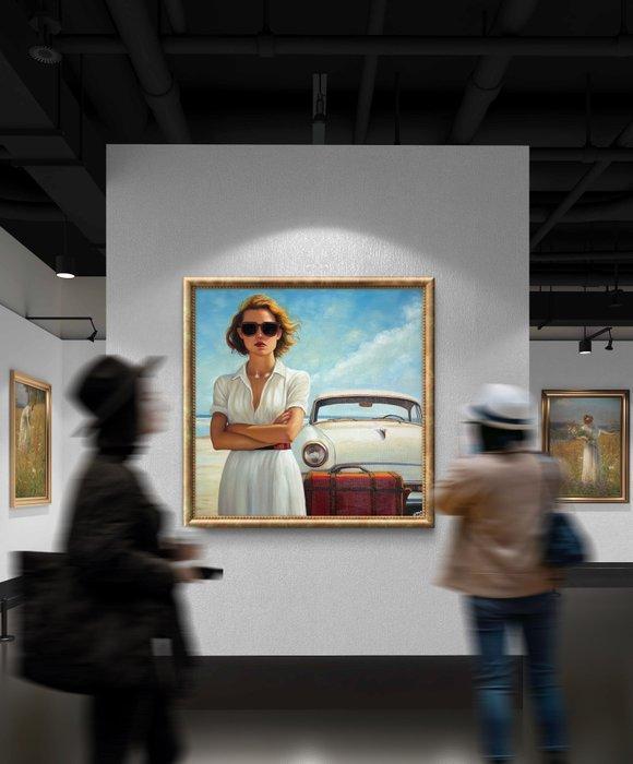 Le Yack - L’attente au bord de la route - Handmade! - unique, Antiek en Kunst, Kunst | Schilderijen | Modern