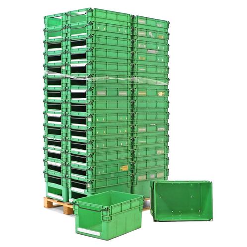 Gebruikte stapelbare, nestbare bakken 1 korte zijde open, Doe-het-zelf en Verbouw, Kratten en Dozen, Gebruikt, Ophalen of Verzenden