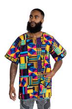 Multicolor kente  Dashiki Shirt / Dashiki Jurk - Afrikaans s, Kleding | Heren, Overige Herenkleding, Nieuw, Ophalen of Verzenden