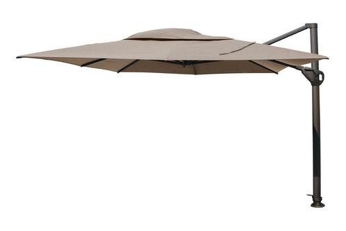 4 Seasons Hacienda zweefparasol 300x400 cm. - Taupe, Tuin en Terras, Parasols, Zweefparasol, Nieuw, Kantelbaar, Verzenden