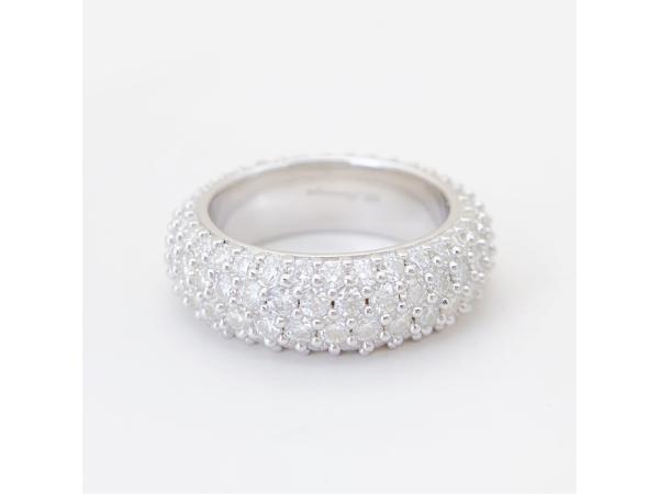 Veiling - Witte alliance ring met meerdere rijen aan witte b, Sieraden, Tassen en Uiterlijk, Ringen