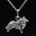 Zilveren Collie ketting hanger - langhaar - klein, Verzenden, Nieuw