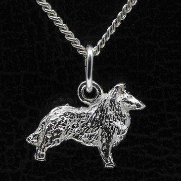 Zilveren Collie ketting hanger - langhaar - klein, Sieraden, Tassen en Uiterlijk, Kettinghangers, Verzenden