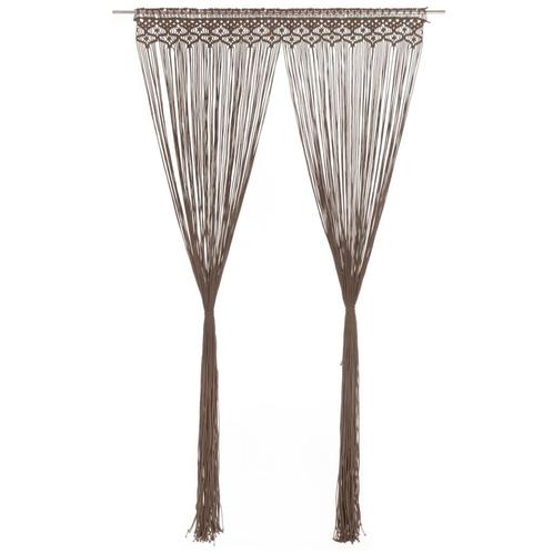 vidaXL Gordijn macramé 140x240 cm katoen taupe, Huis en Inrichting, Stoffering | Gordijnen en Lamellen, Nieuw, Verzenden