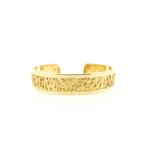 Gouden vintage brede slavenarmband met gravures | Ø 60 mm, Sieraden, Tassen en Uiterlijk, Armbanden, Ophalen of Verzenden, Gebruikt