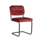 LABEL51 - Eetkamerstoel Vince - Bordeaux Fluweel - Zwart, Huis en Inrichting, Stoelen, Nieuw, Twee, Modern, Stof
