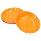 10x stuks Oranje kartonnen serveer schaaltjes 16 cm - Scha.., Verzenden, Nieuw