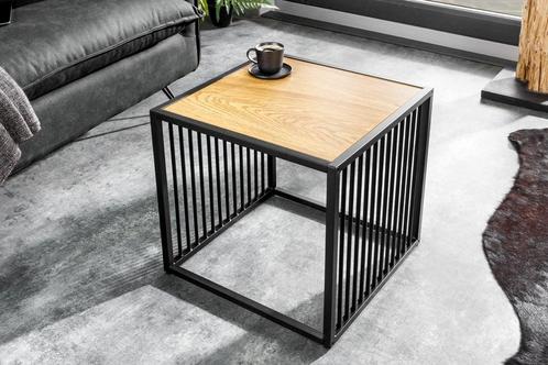 Design bijzettafel ARCHITECTURE 40cm naturel zwart wild, Huis en Inrichting, Tafels | Sidetables, Ophalen of Verzenden