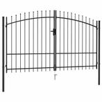 vidaXL Poort met puntige bovenkant dubbel 3x2 m staal zwart, Tuin en Terras, Verzenden, Nieuw