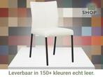Leren eetkamerstoel Basic - Toledo Bianco (gebroken wit) -, Huis en Inrichting, Stoelen, Wit, Nieuw, Leer, Ophalen of Verzenden