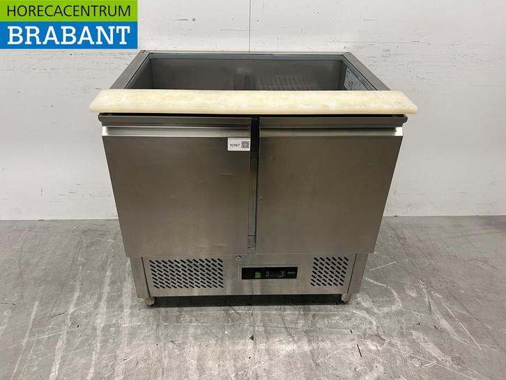 RVS Saladette Koelwerkbank 2 deuren 90 cm 230V Horeca, Zakelijke goederen, Horeca | Keukenapparatuur, Gebruikt, Ophalen of Verzenden