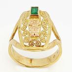18 karaat Goud - Ring Smaragd, Sieraden, Tassen en Uiterlijk, Antieke sieraden