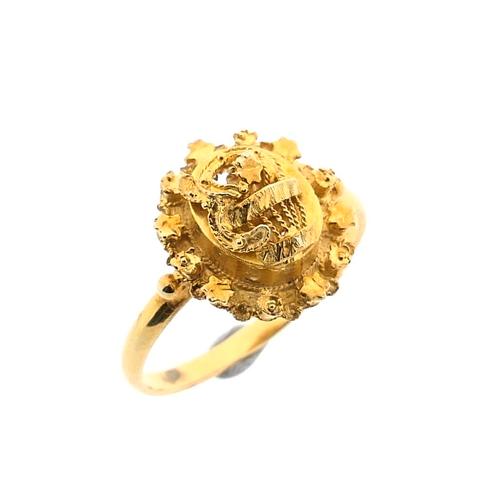 Antiek gouden ring van een mutsenbel (vintage) (vintage), Sieraden, Tassen en Uiterlijk, Ringen, Dame, Overige kleuren, 17 tot 18