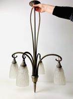 Kroonluchter - Art deco hanglamp - Glas, Staal, Antiek en Kunst, Curiosa en Brocante