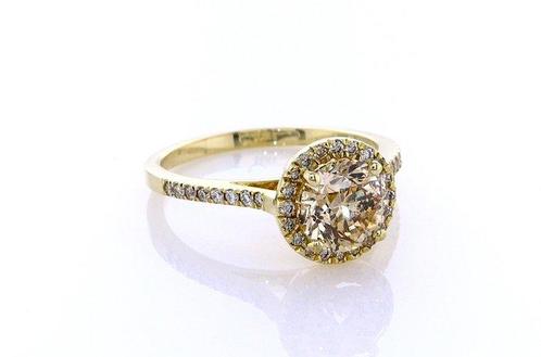 Ring - 14 karaat Geel goud - 1.47ct. tw. Geel Diamant, Sieraden, Tassen en Uiterlijk, Ringen
