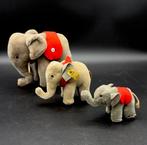 Steiff - Pluche dier Set of 3 vintage Steiff elephants in