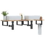 vidaXL Badkamer wandschap staal en massief acaciahout, Verzenden, Nieuw