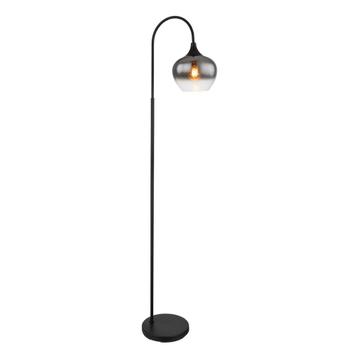 Vloerlamp MAXY Glas 150.0cm Matt zwart | Smoked E27 1-Lichts beschikbaar voor biedingen
