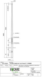 5 meter heavy duty conische stalen lantaarnpaal met voetplaa, Verzenden, Nieuw