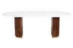 Design eettafel GATSBY 240cm bruin goud mangohout ovaal wit, Ophalen of Verzenden, Nieuw