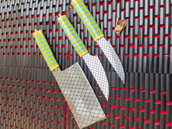 Keukenmes - Kitchen knife set - Hars, Staal - Verenigde, Antiek en Kunst, Antiek | Keukenbenodigdheden