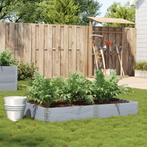 vidaXL Plantenbak 150x100 cm massief grenenhout grijs, Tuin en Terras, Bloembakken en Plantenbakken, Verzenden, Nieuw, Hout