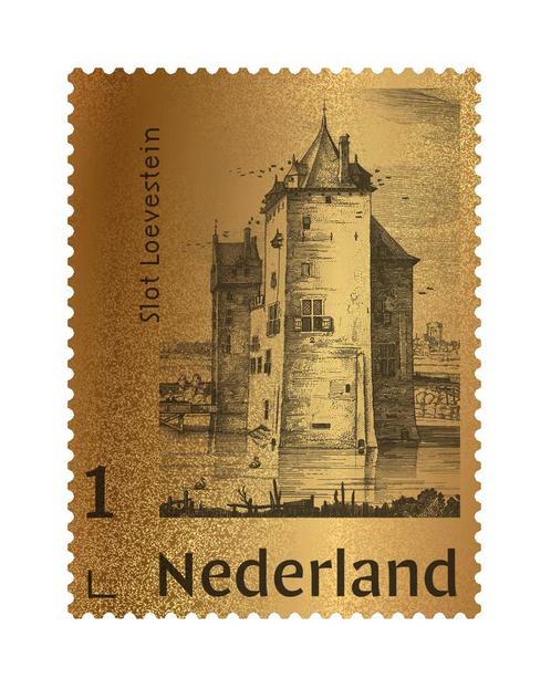 Gouden Postzegel Slot Loevestein, Postzegels en Munten, Postzegels | Nederland, Verzenden