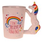 Beker - Eenhoorn Unicorn - I dont believe in humans - Kerami, Ophalen of Verzenden, Nieuw