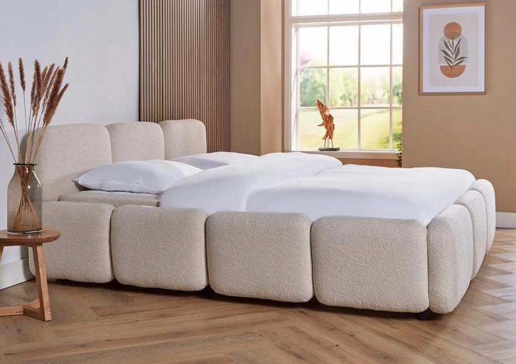 ACTIE! Bedframe Valencia 140 200 Beige, Huis en Inrichting, Slaapkamer | Boxsprings, 140 cm, 200 cm, Beige, Twijfelaar, Nieuw